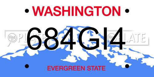 684GI4 Washington License Plate