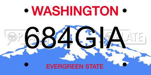684GIA Washington License Plate