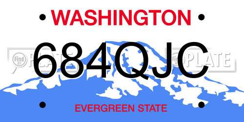684QJC Washington License Plate