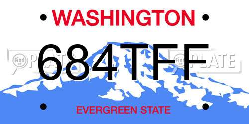 684TFF Washington License Plate