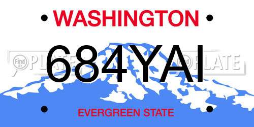 684YAI Washington License Plate