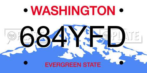 684YFD Washington License Plate