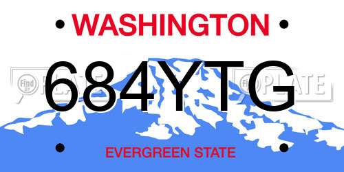 684YTG Washington License Plate