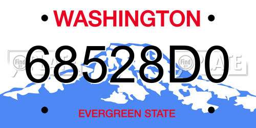 68528D0 Washington License Plate