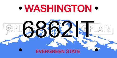 6862IT Washington License Plate