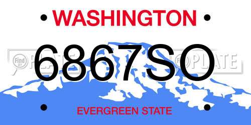 6867SO Washington License Plate