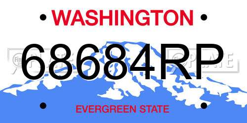 68684RP Washington License Plate