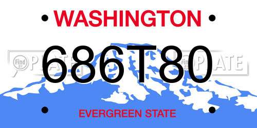686T80 Washington License Plate