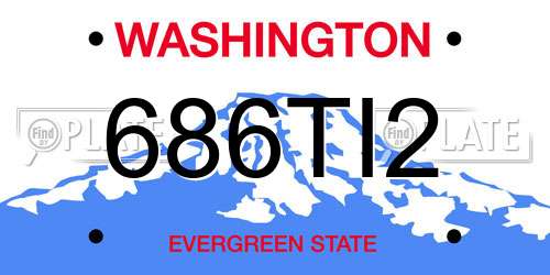 686TI2 Washington License Plate