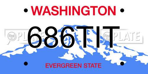 686TIT Washington License Plate