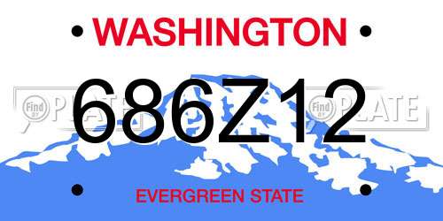 686Z12 Washington License Plate