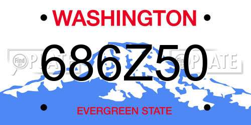 686Z50 Washington License Plate