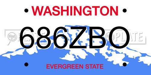 686ZBO Washington License Plate
