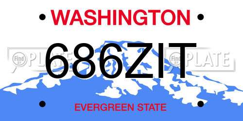 686ZIT Washington License Plate