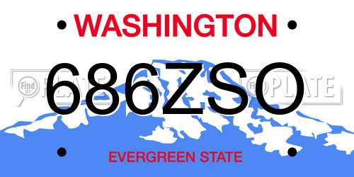 686ZSO Washington License Plate