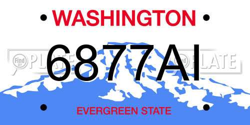 6877AI Washington License Plate