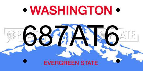 687AT6 Washington License Plate