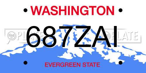 687ZAI Washington License Plate
