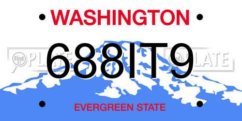 688IT9 Washington License Plate