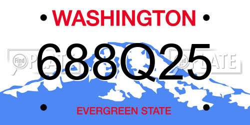 688Q25 Washington License Plate