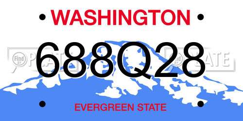 688Q28 Washington License Plate