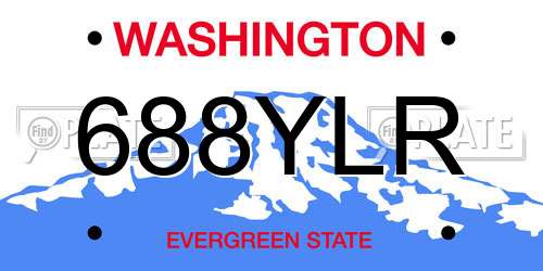688YLR Washington License Plate