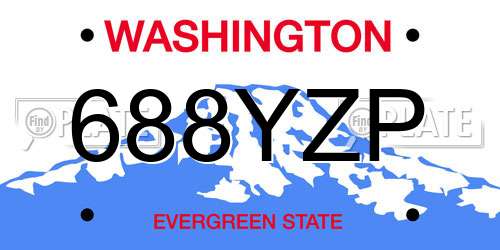 688YZP Washington License Plate