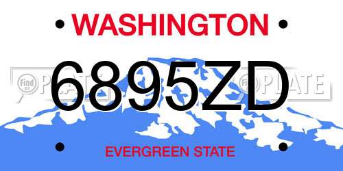6895ZD Washington License Plate