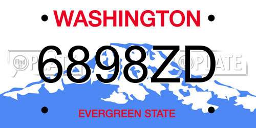 6898ZD Washington License Plate