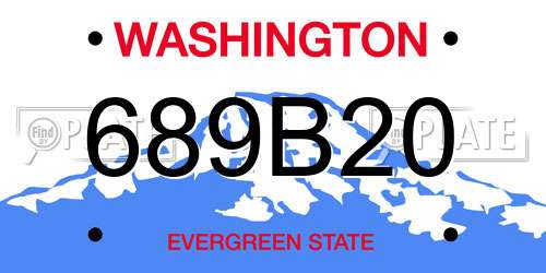 689B20 Washington License Plate