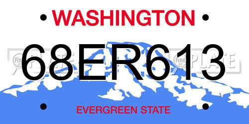 68ER613 Washington License Plate