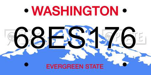 68ES176 Washington License Plate