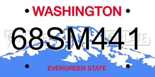68SM441 Washington License Plate
