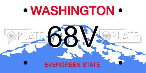 68V Washington License Plate