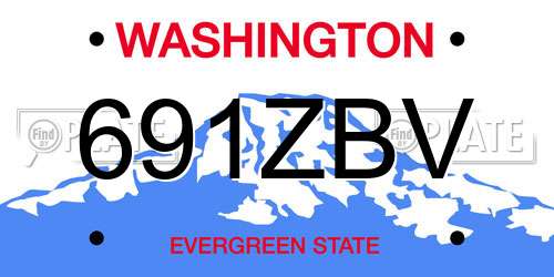691ZBV Washington License Plate