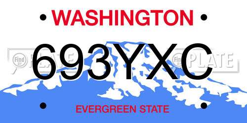 693YXC Washington License Plate