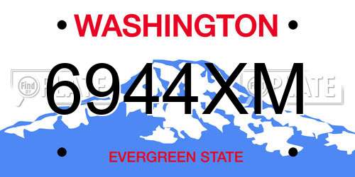 6944XM Washington License Plate
