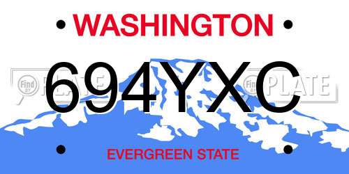 694YXC Washington License Plate