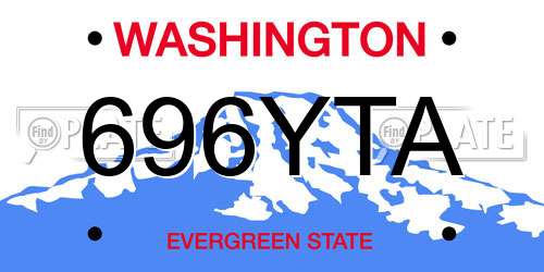 696YTA Washington License Plate