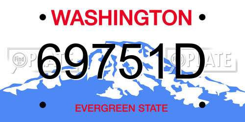 69751D Washington License Plate