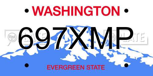 697XMP Washington License Plate