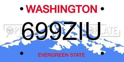 699ZIU Washington License Plate