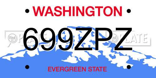699ZPZ Washington License Plate