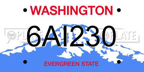 6AI230 Washington License Plate