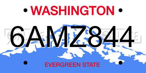 6AMZ844 Washington License Plate
