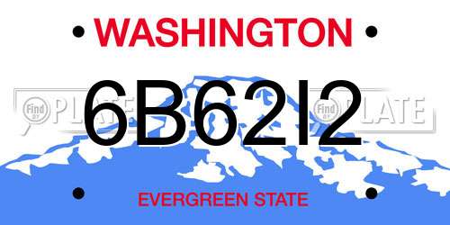 6B62I2 Washington License Plate