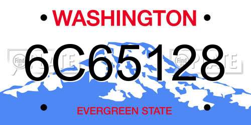 6C65128 Washington License Plate