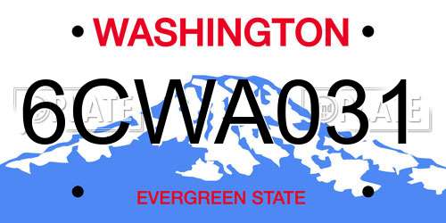 6CWA031 Washington License Plate