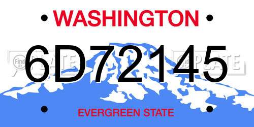 6D72145 Washington License Plate
