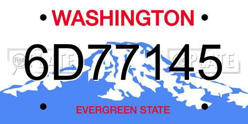 6D77145 Washington License Plate